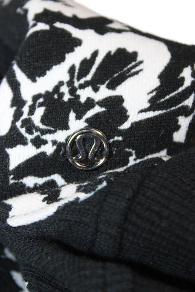Lululemon Womens Track Jacket Floral Black High Neck Zip Size 4