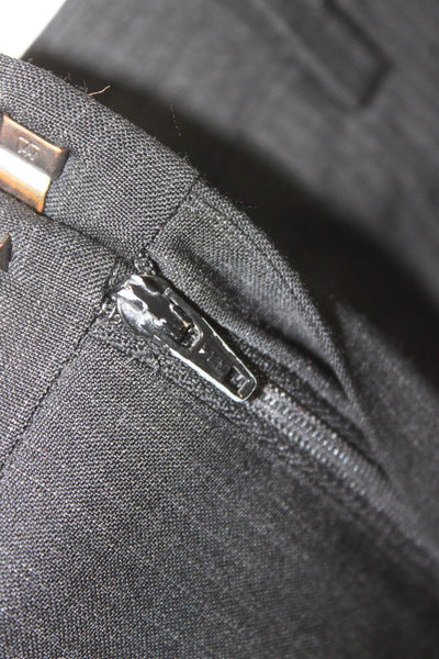Calvin Klein Mens Dress Pants Gray Striped Wool Blend Zip Size 34