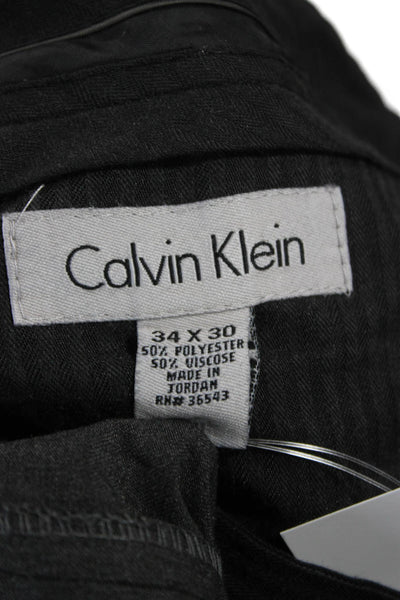 Calvin Klein Mens Dress Pants Gray 50% Polyester 50% Viscose Size 34