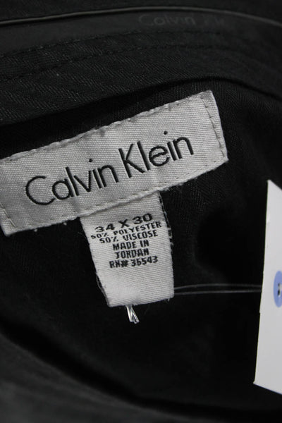 Calvin Klein Mens Gray Polyester Dress Pants Size 34