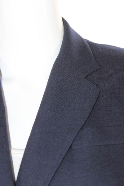 J Crew Womens Blazer Blue Button Front Long Sleeve Wool Blend Size 6