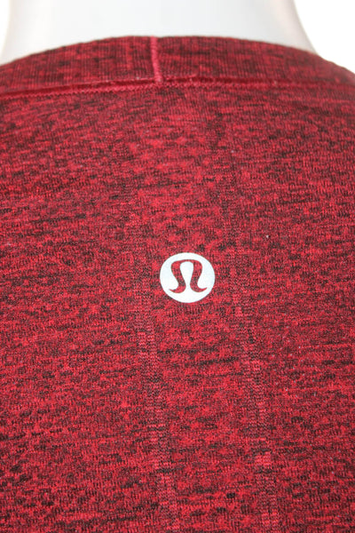 Lululemon Womens Long Sleeves Pullover Tee Shirt Red Black Size 8