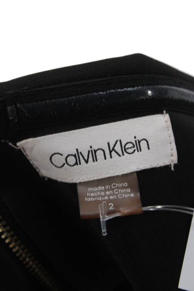Calvin Klein Womens Black Off Shoulder Mesh Bodycon Dress Size 2