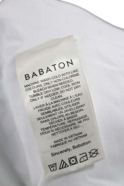 Babaton Women Cropped Tank White Nylon Round Neck Sleeveless Size M