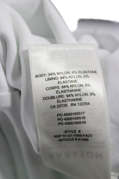 Babaton Women Cropped Tank White Nylon Round Neck Sleeveless Size M