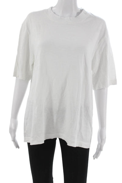 Cotton Citizen Women Basic White Crew Neck Short Sleeve T-Shirt Size M