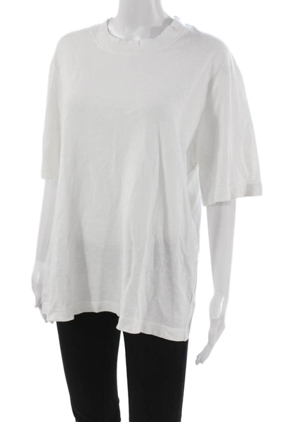 Cotton Citizen Women Basic White Crew Neck Short Sleeve T-Shirt Size M