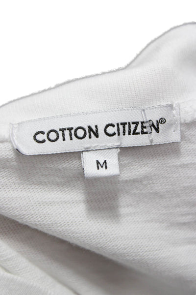 Cotton Citizen Women Basic White Crew Neck Short Sleeve T-Shirt Size M