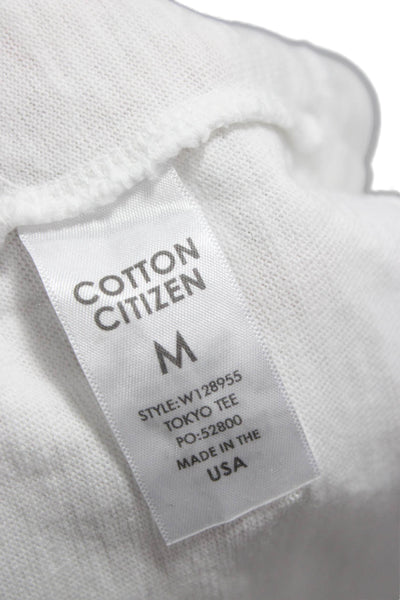 Cotton Citizen Women Basic White Crew Neck Short Sleeve T-Shirt Size M