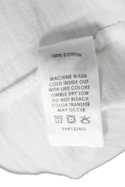 Cotton Citizen Women Basic White Crew Neck Short Sleeve T-Shirt Size M