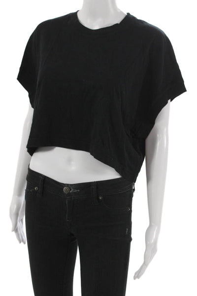 Agolde Womens Basic Black Organic Cotton Crew Neck Short Sleeve T-Shirt Size M