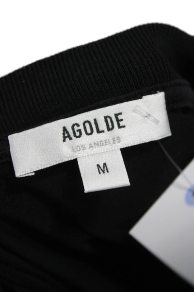Agolde Womens Basic Black Organic Cotton Crew Neck Short Sleeve T-Shirt Size M