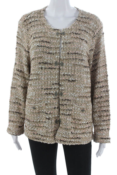 Nic + Zoe Womens Cardigan Multicolor Long Sleeve Round Neck Size XL