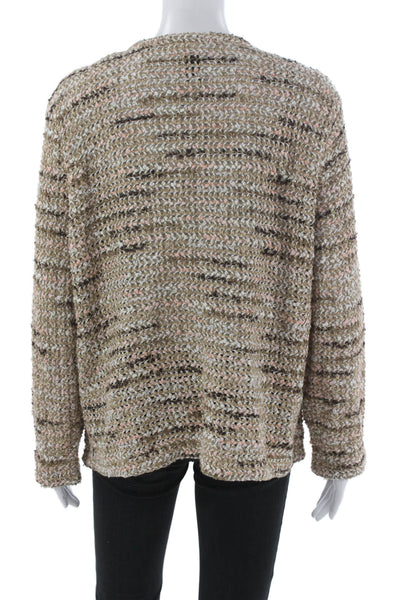 Nic + Zoe Womens Cardigan Multicolor Long Sleeve Round Neck Size XL