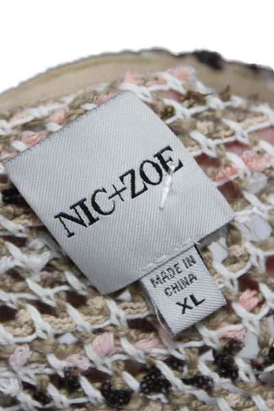 Nic + Zoe Womens Cardigan Multicolor Long Sleeve Round Neck Size XL