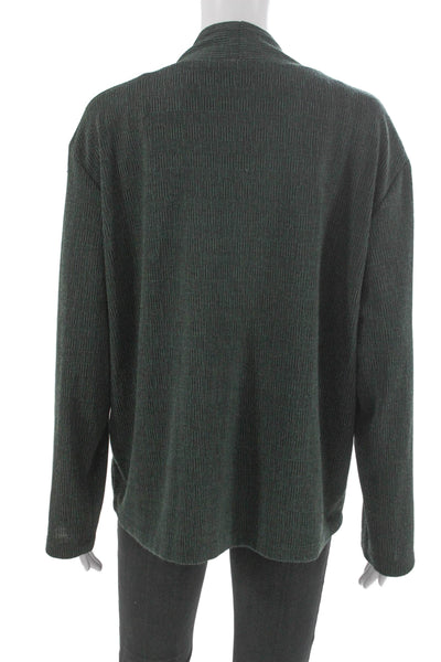 Line Women Cardigan Green Collared Button Long Sleeve Polyester Blend Size S