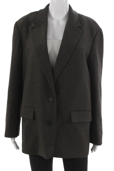Wilfred Women Gray Polyester Blazer Button Long Sleeve Fall Size S