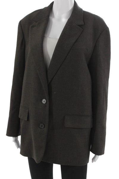 Wilfred Women Gray Polyester Blazer Button Long Sleeve Fall Size S