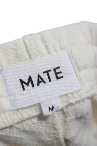 Mate Womens Sweatpants Ivory Organic Cotton Pull On 25in Inseam Size M
