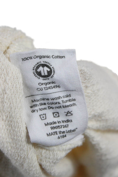 Mate Womens Sweatpants Ivory Organic Cotton Pull On 25in Inseam Size M