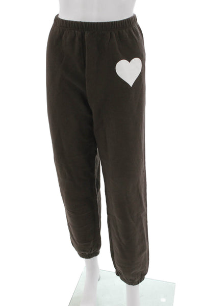 SPRWMN Womens Sweatpants Brown Cotton Pull On Size L