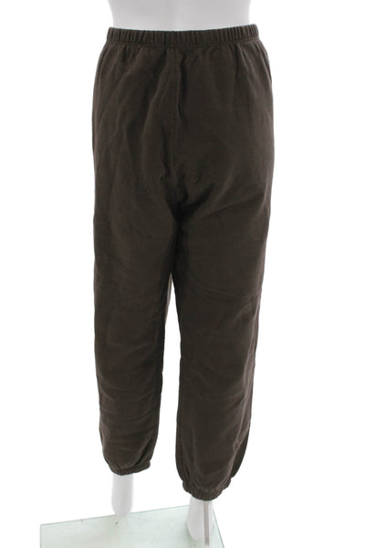 SPRWMN Womens Sweatpants Brown Cotton Pull On Size L