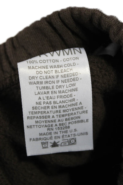 SPRWMN Womens Sweatpants Brown Cotton Pull On Size L
