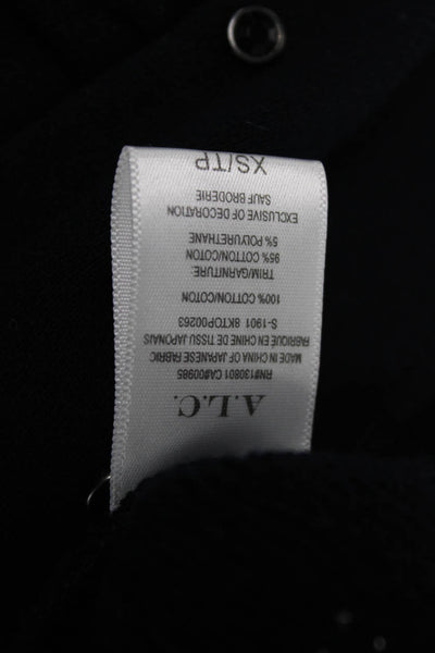 ALC Womens Pullover Cotton Crew Neck Solid Blue Long Sleeve Sweatshirt Size XS
