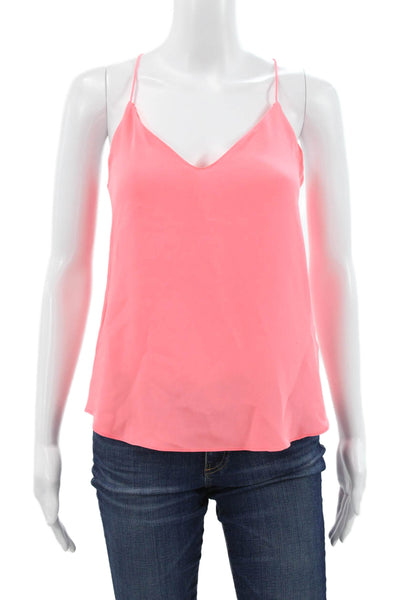 J Crew Women Silk V-Neck Tank Sleeveless Pink Size 00