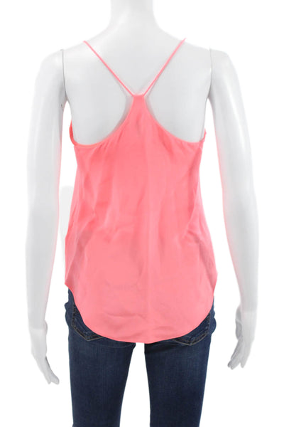 J Crew Women Silk V-Neck Tank Sleeveless Pink Size 00