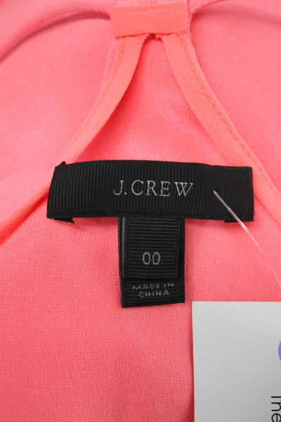 J Crew Women Silk V-Neck Tank Sleeveless Pink Size 00