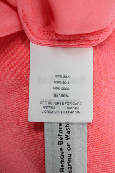 J Crew Women Silk V-Neck Tank Sleeveless Pink Size 00