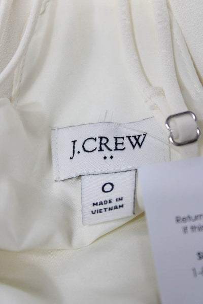 J Crew Women V-Neck Tank Ivory Polyester Sleeveless Size 0