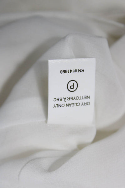 Ramy Brook Women Silk Halter Sleeveless Basic Blouse White Size 2XS