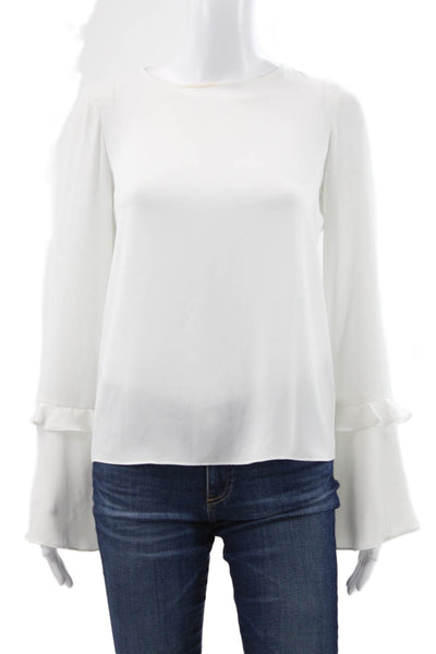 Rebecca Minkoff Women White Long Sleeve Blouse Polyester Size 2XS