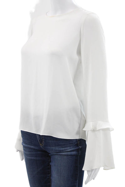Rebecca Minkoff Women White Long Sleeve Blouse Polyester Size 2XS