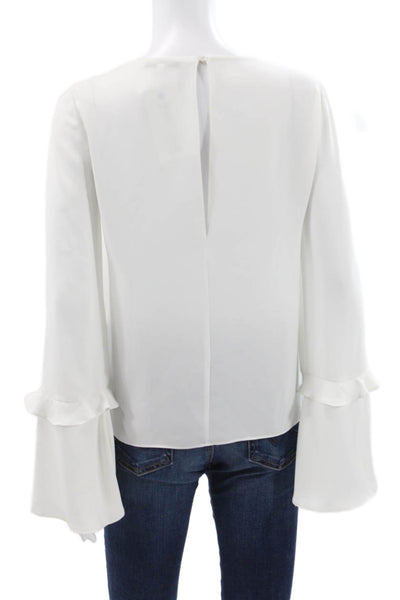 Rebecca Minkoff Women White Long Sleeve Blouse Polyester Size 2XS