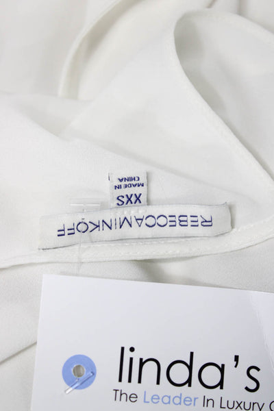 Rebecca Minkoff Women White Long Sleeve Blouse Polyester Size 2XS