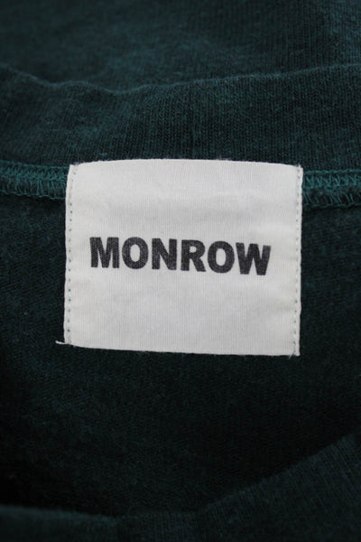 Monrow Women Pullover Sweatshirt Green Crewneck Polyester Long Sleeve Size XS