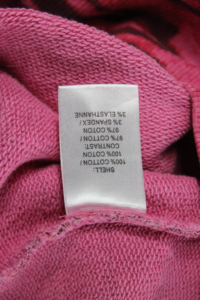 Pam & Gela Women Pink Animal Print Pullover Sweatshirt Size PP