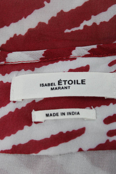 Etoile Isabel Marant Womens Red Animal Print Viscose Wrap Skirt Short Size 36