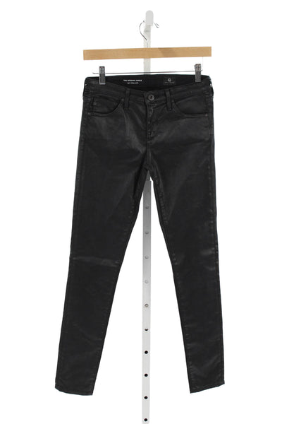 AG Adriano Goldschmied Women Ankle Jeans Black Low Rise Inseam 28 Size 25