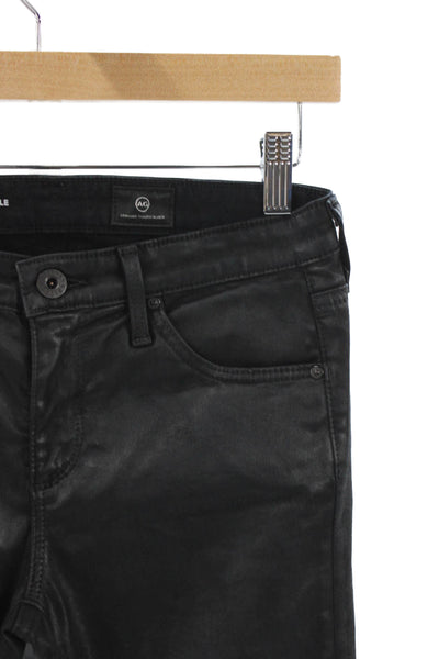 AG Adriano Goldschmied Women Ankle Jeans Black Low Rise Inseam 28 Size 25