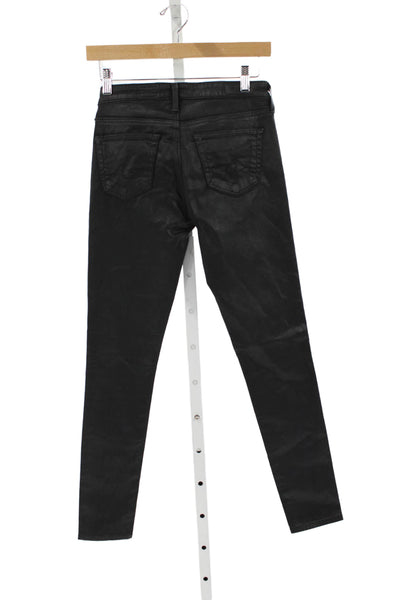 AG Adriano Goldschmied Women Ankle Jeans Black Low Rise Inseam 28 Size 25