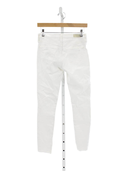 AG Adriano Goldschmied Womens Ankle Jeans White Cotton Low Rise Size 25