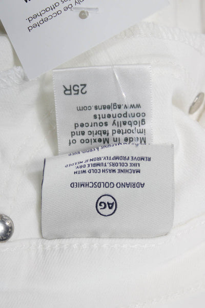 AG Adriano Goldschmied Womens Ankle Jeans White Cotton Low Rise Size 25