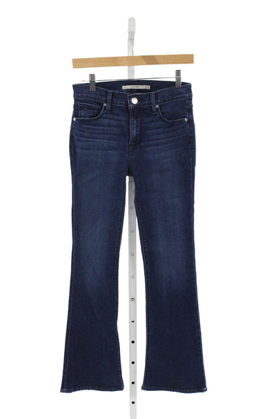 Hudson Womens Flared Jeans Blue Low Rise Cotton Blend Inseam 28 Size 25