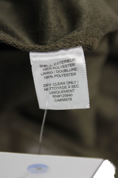 Intermix Womens Faux Leather Cargo Pants Green Buckle Size 4