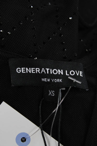 Generation Love Womens One Piece Jumpsuit Black Sleeveless Round Neck Size XS