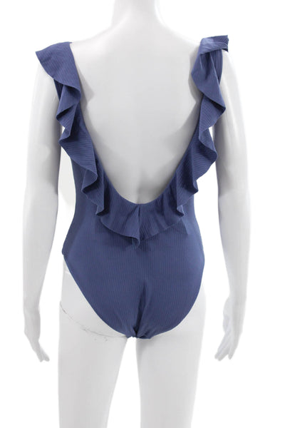 Eberjey Womens Blue One Piece Swimsuit Polyamide Solid Size M